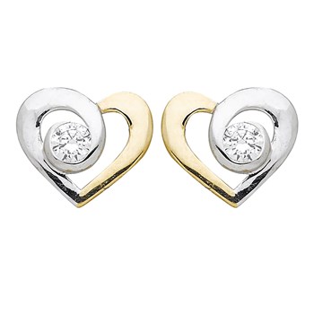 Boucles d'oreilles Brillaxis bicolore coeur