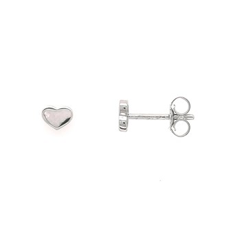 Boucles d'oreilles Brillaxis coeur plat or blanc