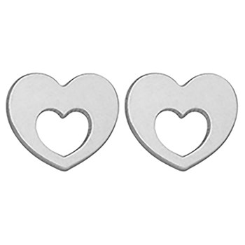 Boucles d'oreilles Brillaxis coeur ajouré or blanc
