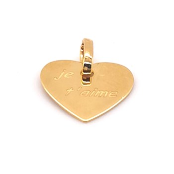 Pendentif Brillaxis coeur je t'aime or 9 carats