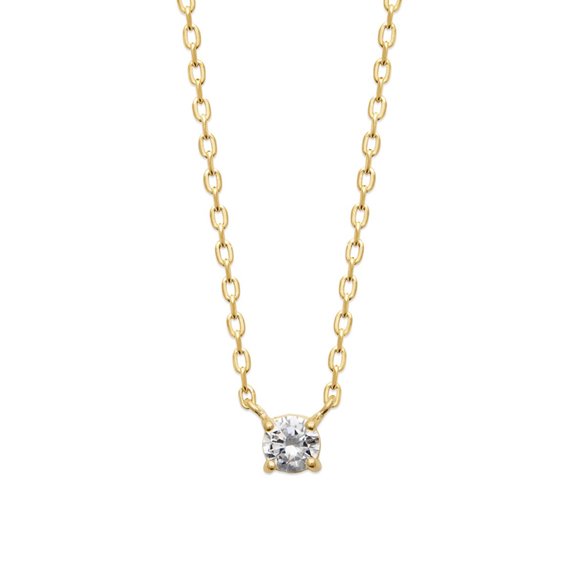 Collier Brillaxis solitaire plaqué or