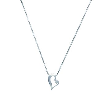 Collier Brillaxis coeur penché serti d'un oxyde
