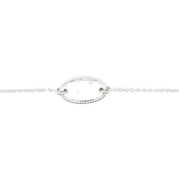 Bracelet Saunier identité argent plaque ovale