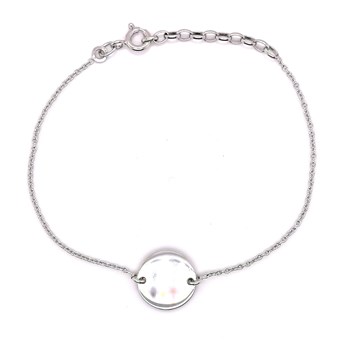 Bracelet identité Saunier argent plaque ronde