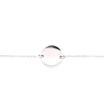 Bracelet identité Saunier argent plaque ronde