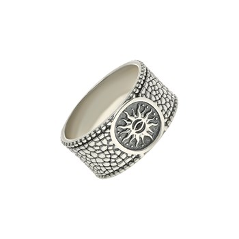 Bague Jonc Homme Argent Soleil