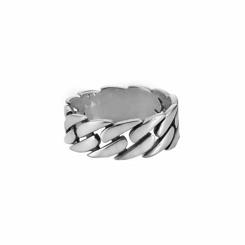 Bague Homme Argent Chaine Moderne