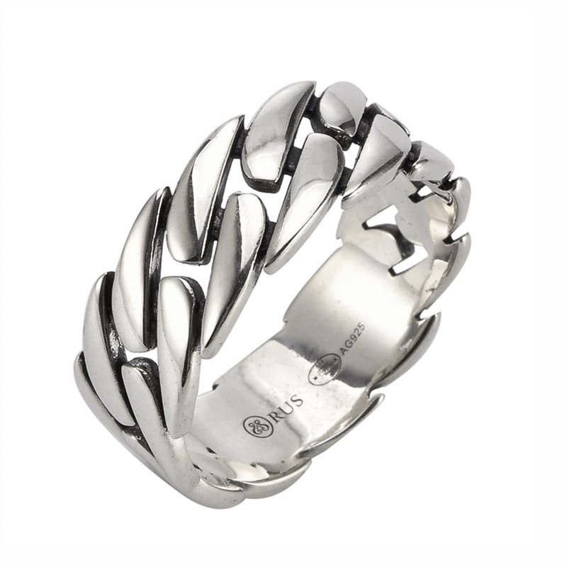 Bague Homme Argent Chaine Moderne - vue 3