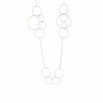 Necklace Sautoir Rhodium Silver Diamanté Laura