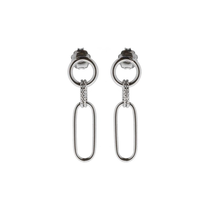 Boucles D'oreilles Argent Rhodié Diamantée élégante
