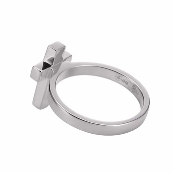 Bague Argent Rhodié Croix Marie