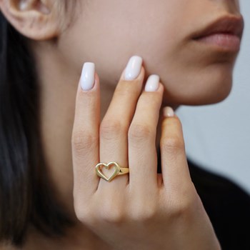 Bague Argent Doré Coeur Valentine