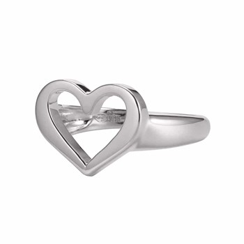 Bague Argent Rhodié Coeur Valentine