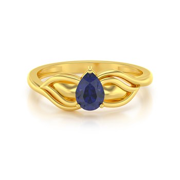 Bague ADEN Solitaire Or 585 Jaune Saphir 1.92grs