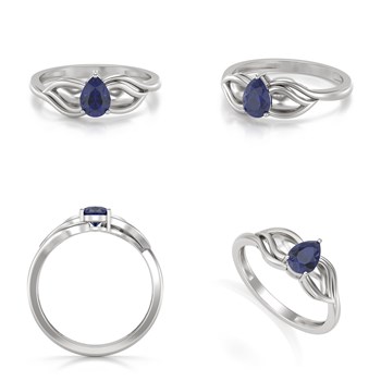 Bague ADEN Solitaire Or 585 Blanc Saphir 1.92grs