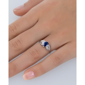 Bague ADEN Solitaire Or 585 Blanc Saphir 1.92grs