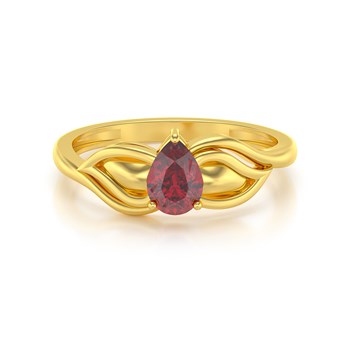 Bague ADEN Solitaire Or 585 Jaune Rubis 1.92grs