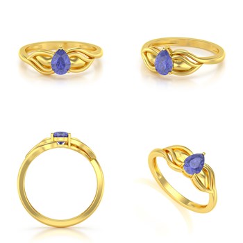 Bague ADEN Solitaire Or 585 Jaune Tanzanite 1.92grs