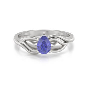 Bague ADEN Solitaire Or 585 Blanc Tanzanite 1.92grs