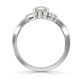 Bague ADEN Or Blanc Moissanite et Diamants 3.2grs