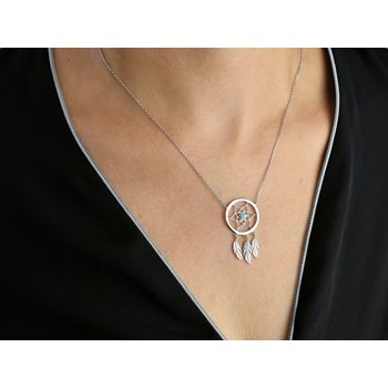 Parure attrape-rêves perle bleu turquoise Argent 925 Rhodié