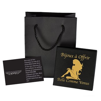 Parure coeurs oxyde de zirconium et céramique noire Argent 925 Rhodié