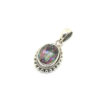 Pendentif argent et topaze mystique