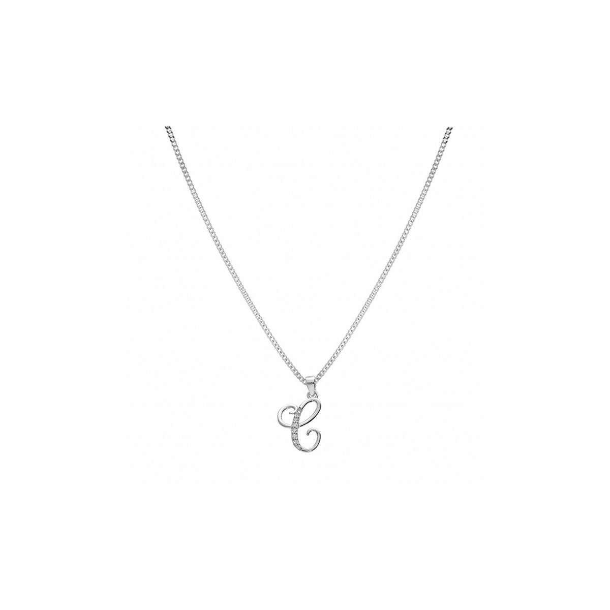 Collier Initiale Argent - Lettre C