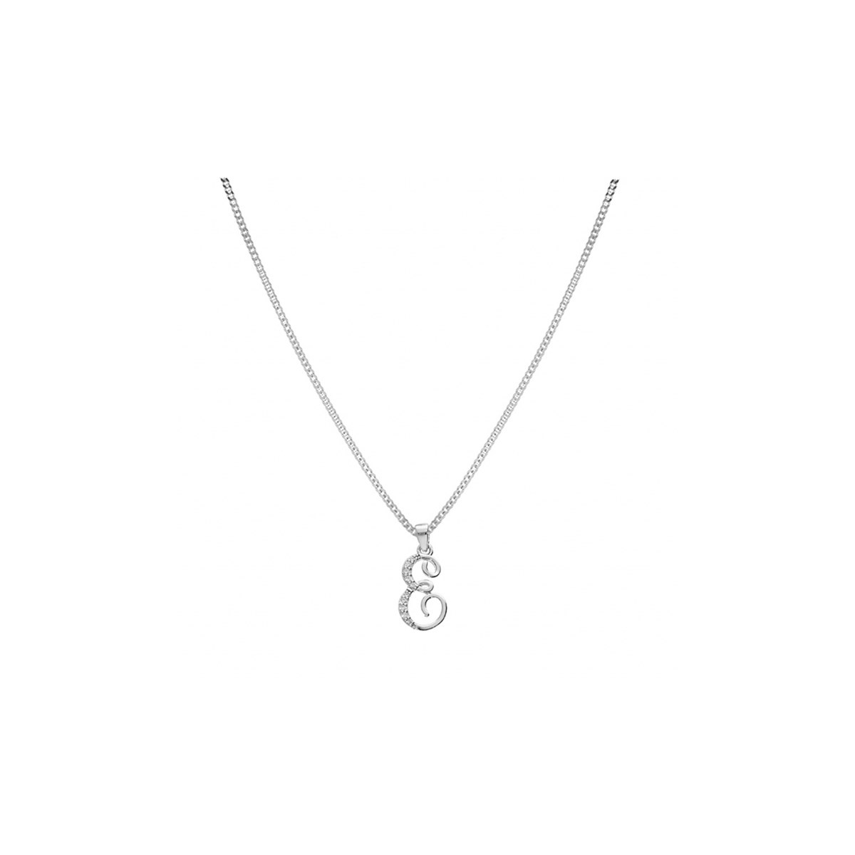 Collier Initiale Argent - Lettre E