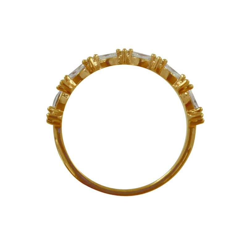Bague Plaqué Or Couronne de Strass Ronds et Ovales - vue 2