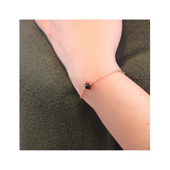 Bracelet Calle - Or Rosé et Noir