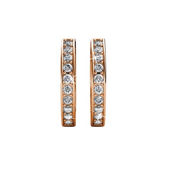 Boucles d'oreilles Perry  - Or Rosé et Cristal