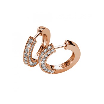 Boucles d'oreilles Perry  - Or Rosé et Cristal
