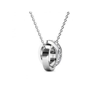 Circle Hoop Pendant - Silver and Crystal