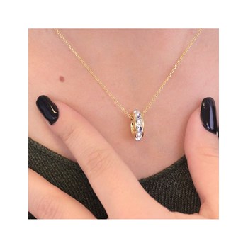 Square Roller pendants - Gold and Crystal