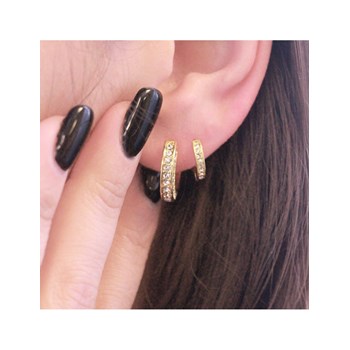 Cirkel Hoepel Oorbellen - Goud en Kristal