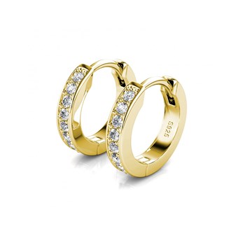 Cirkel Hoepel Oorbellen - Goud en Kristal