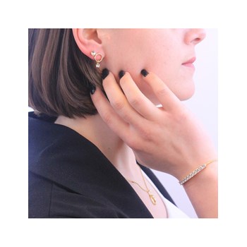 Boucles d'oreilles Mary - Goud en Kristal