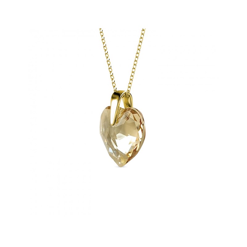 Pendentifs Crystaline Heart - Doré et Ambre - vue 2