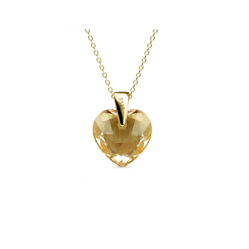 Pendentifs Crystaline Heart - Doré et Ambre - vue 3