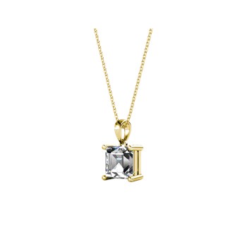 Pendentif Simple Square - Doré et Cristal