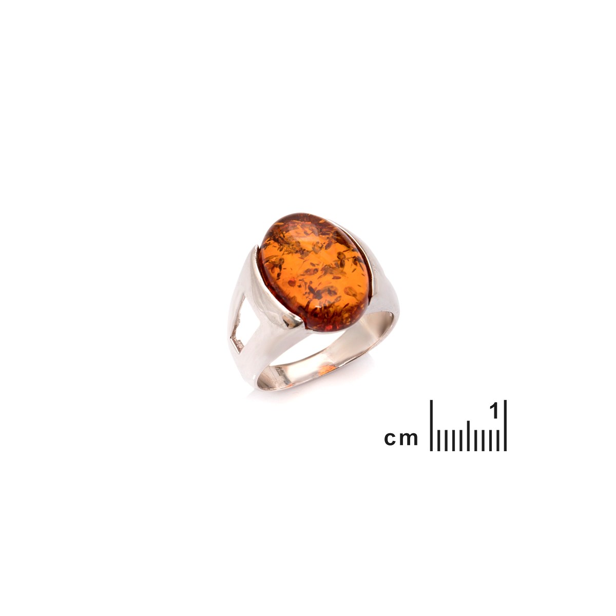Bague ambre naturel, Argent 925 - vue 2