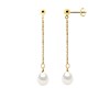 STELLA - Boucles d'Oreilles Perles d'Eau Douce 7-8 mm Blanches Or Jaune - vue V1