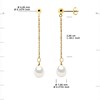 STELLA - Boucles d'Oreilles Perles d'Eau Douce 7-8 mm Blanches Or Jaune - vue V3