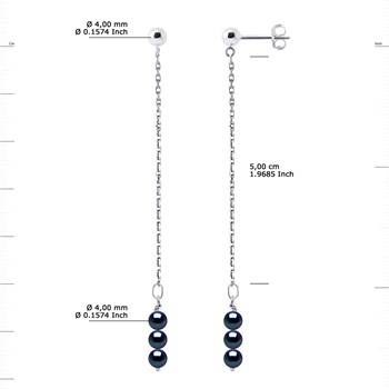 STELLA - Boucles d'Oreilles Perles d'Eau Douce 4-5 mm Blanches Or Blanc