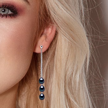 STELLA - Boucles d'Oreilles Perles d'Eau Douce 7-8 mm Blanches Or Blanc