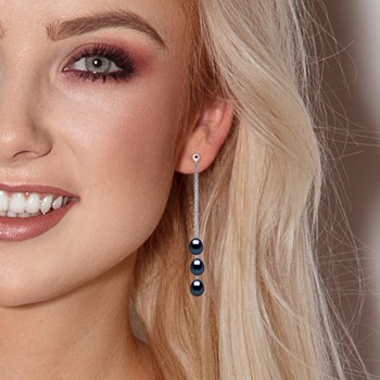 STELLA - Boucles d'Oreilles Perles d'Eau Douce 7-8 mm Blanches Or Blanc