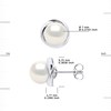 STELLA - Boucles d'Oreilles Perles d'Eau Douce 7-8 mm Blanches Or Blanc - vue V3