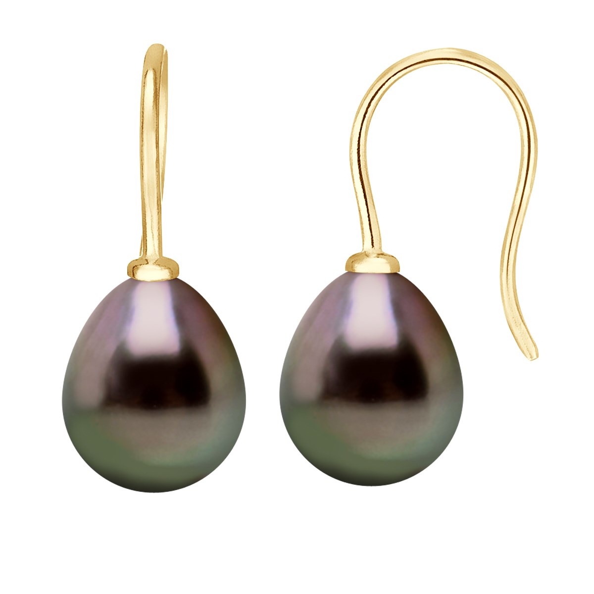 STELLA - Boucles d'Oreilles Perles de Tahiti 8-9 mm Or Jaune