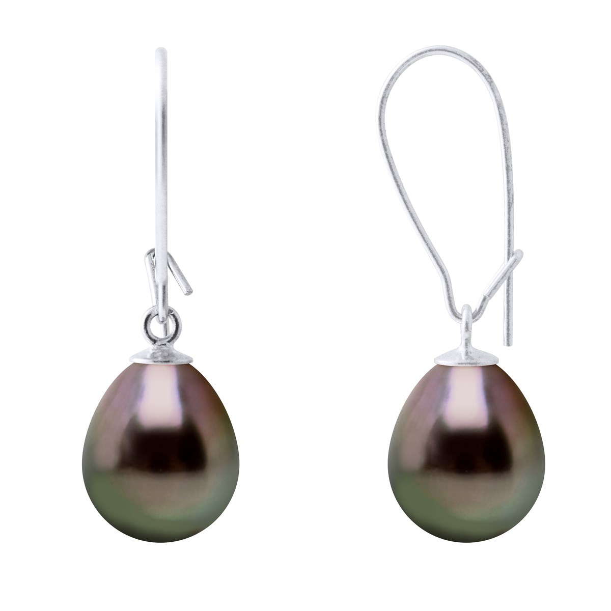 STELLA - Boucles d'Oreilles Perles de Tahiti 9-10 mm Or Blanc